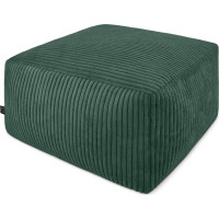 Taburet CHILL SPOT Velvet Stripes 45x45x25 cm - tmavě zelený