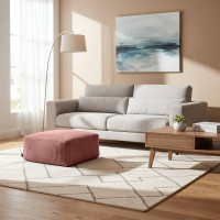 Taburet CHILL SPOT Velvet Stripes 45x45x25 cm - tmavě růžový