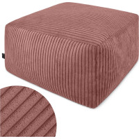 Taburet CHILL SPOT Velvet Stripes 45x45x25 cm - tmavě růžový