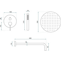 Sprchová podomítková souprava REA FOSS CLIF - inox