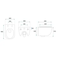 Závěsné WC REA CARLO mini Tornado NF + Duroplast sedátko flat - bílé
