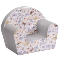 Dětské křesílko MINI - Motýlci - bílé/šedé