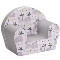 Dětské křesílko MINI - Sloni - bílé/šedé