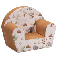 Dětské křesílko MINI - Dinosauři - krémové/hnědé