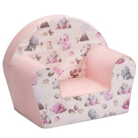Dětské křesílko MINI - Dinosauři - krémové/růžové