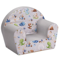 Dětské křesílko MINI - Dinosauři - šedé