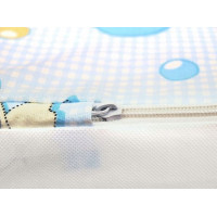 Dětská rozkládací MINI pohovka Zvířátka na lodičkách - modrá/šedá