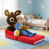 Dětské plyšové rozkládací křesílko KRÁLÍČEK