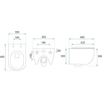 Závěsné WC REA CARLO mini Tornado NFQ + Duroplast sedátko flat - bílé