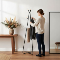 Moderní designový stojanový věšák ELIAN - černý