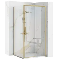 Sprchový kout Rea RAPID slide 100x100 cm - zlatý broušený