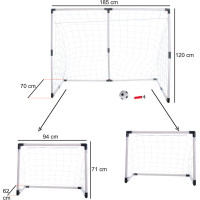 Fotbalová branka pro děti 2v1 - 185x120x70 cm