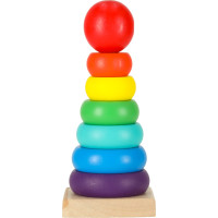 Dřevěná věž pyramida- Duha - 13 cm