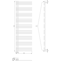 Aqualine POSEIDON otopné těleso 550x1740mm, černá mat PS517B