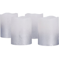 Solight sada LED svíček s časovačem, 4x svíčka, 6,5cm, stříbrná barva, 4xCR2032 součástí