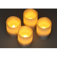 Solight sada LED svíček s časovačem, 4x svíčka, 6,5cm, stříbrná barva, 4xCR2032 součástí