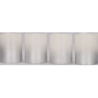 Solight sada LED svíček s časovačem, 4x svíčka, 6,5cm, stříbrná barva, 4xCR2032 součástí