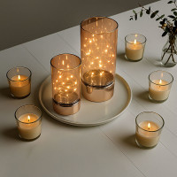 Solight sada dvou vánočních LED světélek, 15/20cm, 30x LED, AA baterie