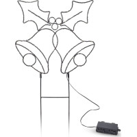 Solight LED venkovní dekorace zvonečky, 100x LED, časovač, 55cm, 3x AA