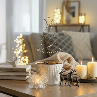 Solight LED venkovní dekorace vánoční stromeček, 85x LED, časovač, 68cm, 3x AA