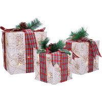 Solight sada 3 LED vánočních dárků, 48x LED, IP44, 230V