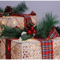 Solight sada 3 LED vánočních dárků, 48x LED, IP44, 230V