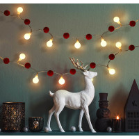 Solight LED vánoční řetízek červená-bílá, 20x LED, 1,5m, 2xAA