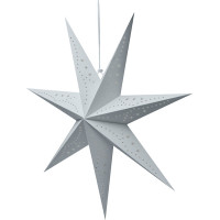 Solight LED vánoční hvězda stříbrná, závěsná, časovač, 60cm, 20x LED, 2x AA