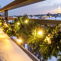 Solight LED vánoční girlanda s jehličím, 7m, 112x LED, časovač, 230V, IP44