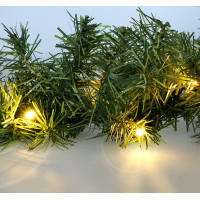 Solight LED vánoční girlanda s jehličím, 7m, 112x LED, časovač, 230V, IP44