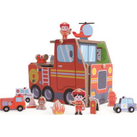 2Kids Toys Dřevěná stanice Hasiči 2 v 1
