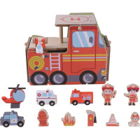 2Kids Toys Dřevěná stanice Hasiči 2 v 1