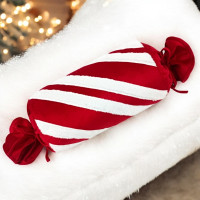 Vánoční polštář SWEET CANDY 60 cm - červený/bílý
