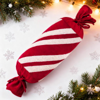 Vánoční polštář SWEET CANDY 60 cm - červený/bílý