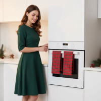 Sada utěrek MAGICAL CHRISTMAS v dárkovém balení - 2 kusy - červená/zelená