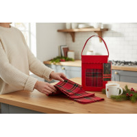 Sada utěrek MAGICAL CHRISTMAS v dárkovém balení - 2 kusy - červená/zelená