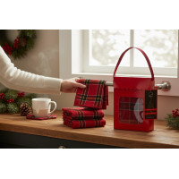 Sada utěrek MAGICAL CHRISTMAS v dárkovém balení - 2 kusy - červená/zelená