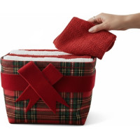 Sada ručníků na ruce MAGIC HOLIDAY v dárkovém balení - 4 kusy - červená/bílá