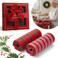 Sada utěrek VÁNOČNÍ KOUZLO v dárkovém balení - 2 kusy - červená