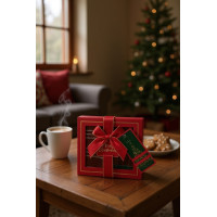 Sada utěrek VÁNOČNÍ KOUZLO v dárkovém balení - 2 kusy - červená