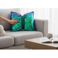 Dekorační polštář GLAM SHINE 40x40 cm - odstíny zelené/černý