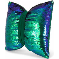 Dekorační polštář GLAM SHINE 40x40 cm - odstíny zelené/černý