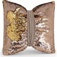 Dekorační polštář GLAM SHINE 40x40 cm - béžový/zlatý