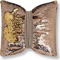 Dekorační polštář GLAM SHINE 40x40 cm - béžový/zlatý