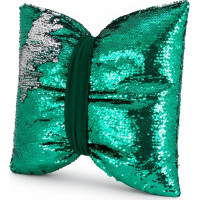 Dekorační polštář GLAM SHINE 40x40 cm - zelený/stříbrný