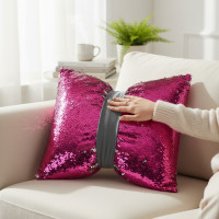 Dekorační polštář GLAM SHINE 40x40 cm - růžový/stříbrný