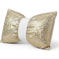 Dekorační polštář GLAM SHINE 30x50 cm - zlatý/bílý