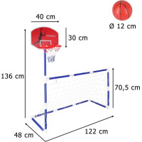 Fotbalová branka s basketbalovým košem 2v1