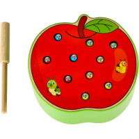 Magnetická dřevěná hra - Housenky v jablku