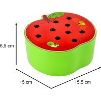 Magnetická dřevěná hra - Housenky v jablku